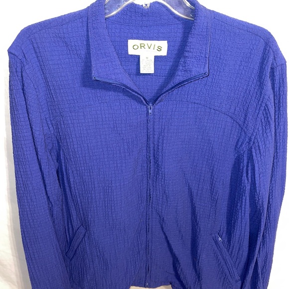 Orvis Light Jacket Men’s Size Medium Blue Zip Front Long Sleeve - Picture 1 of 12